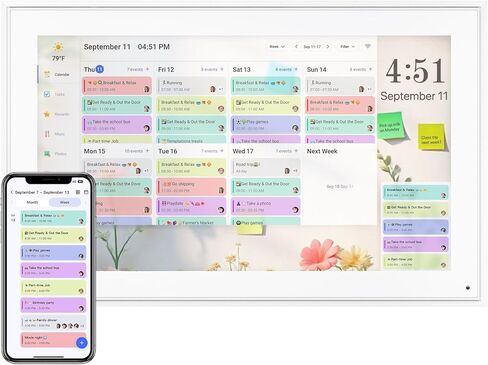 Calendar Digital 10.1 Inch, Digital Frame Combined Smart Touch Screen Electronic Wall Planner Family Organizer Chore for Family Schedules Gift for Mother Mom Women Grandpa in Kuwait