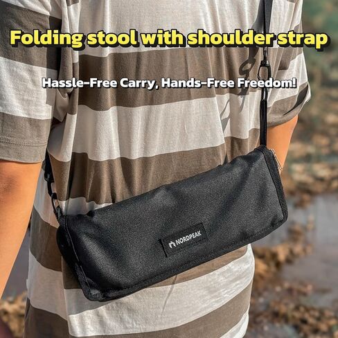 Lightweight Camping Stool 1.5lbs & Compact 12" - 350lbs Capacity! 3-Second Setup Portable Folding Stool with Shoulder Strap for Adults, Outdoor, Concert, Waiting in Line, Travel, Fishing & Camping in Saudi Arabia