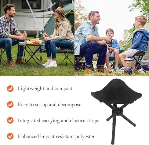 ثلاثة أرجل البراز السفر للطي التخييم البراز Prtable ترايبود البراز كراسي صغيرة قابلة للطي للتخييم في الهواء الطلق المشي الصيد المشي لمسافات طويلة الصيد السفر in Kuwait