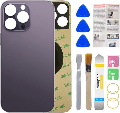 Back Glass Replacement Compatible with iPhone 14 Pro 6.1-Inches with Repairing Toolkit (Space Black) in Kuwait