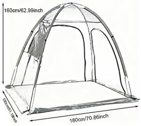 1-2 Person Waterproof Windproof Clear Sport Shelter - Ice Fishing Tent & Cold-Weather Resistant Winter Tent for Family, Fans, Planting, Reading, Patio Sunbathing & Outdoor Watching in Kuwait