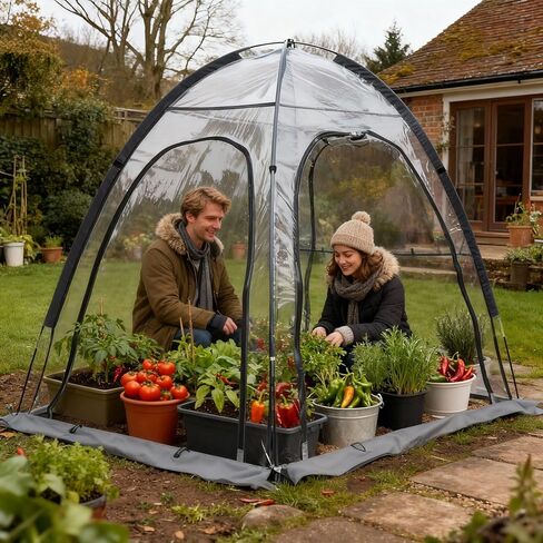 1-2 Person Waterproof Windproof Clear Sport Shelter - Ice Fishing Tent & Cold-Weather Resistant Winter Tent for Family, Fans, Planting, Reading, Patio Sunbathing & Outdoor Watching in Kuwait