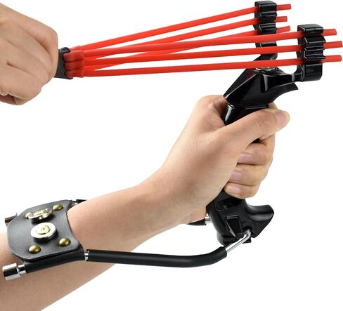 Slingshot,Wrist Sling Rocket Professional Hunting Sling Shot with Solid Wooden Slingshot,Outdoor, Hunting-for Kids/Children/Adult in Saudi Arabia