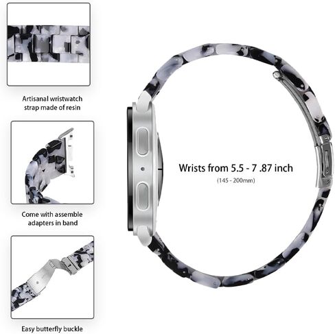 Resin Band Compatible with Samsung Galaxy Watch 8 40mm 44mm / 8 Classic 46mm 2025, Waterproof & Lightweight Bracelet Wristband Replacement with Stainless Steel Buckle, Fashion Strap for Samsung Galaxy Watch 8 Women ﻿ in Saudi Arabia