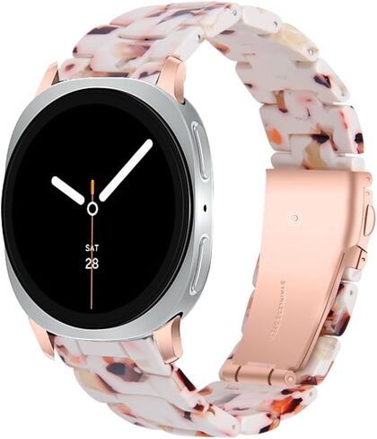 Resin Band Compatible with Samsung Galaxy Watch 8 40mm 44mm / 8 Classic 46mm 2025, Waterproof & Lightweight Bracelet Wristband Replacement with Stainless Steel Buckle, Fashion Strap for Samsung Galaxy Watch 8 Women ﻿ in Saudi Arabia