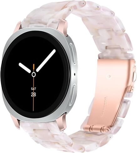 Resin Band Compatible with Samsung Galaxy Watch 8 40mm 44mm / 8 Classic 46mm 2025, Waterproof & Lightweight Bracelet Wristband Replacement with Stainless Steel Buckle, Fashion Strap for Samsung Galaxy Watch 8 Women ﻿ in Saudi Arabia