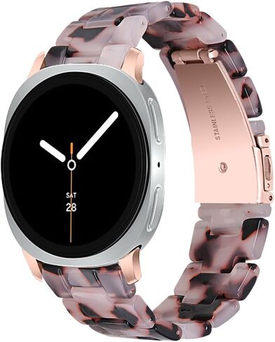 Resin Band Compatible with Samsung Galaxy Watch 8 40mm 44mm / 8 Classic 46mm 2025, Waterproof & Lightweight Bracelet Wristband Replacement with Stainless Steel Buckle, Fashion Strap for Samsung Galaxy Watch 8 Women ﻿ in Saudi Arabia