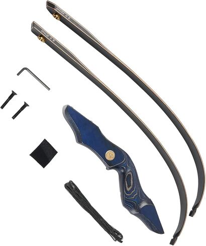 أقواس TOPARCHERY قوس منحني 60 بوصة قوس رماية خشبي أقواس صيد للبالغين قوس طويل لليد اليمنى لممارسة التدريب للمبتدئين in Kuwait