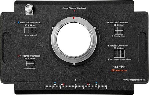 محول عدسة Fotodiox Pro - متوافق مع كاميرات Pentax K Mount (PK) ليناسب كاميرات العرض الكبيرة 4x5 مع معيار Graflok الخلفي - محول Shift/Stitch in Saudi Arabia