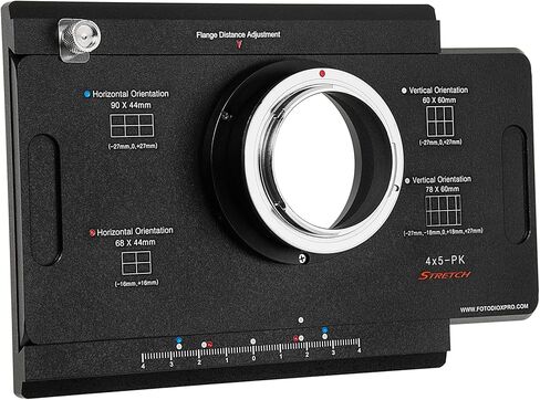 محول عدسة Fotodiox Pro - متوافق مع كاميرات Pentax K Mount (PK) ليناسب كاميرات العرض الكبيرة 4x5 مع معيار Graflok الخلفي - محول Shift/Stitch in Saudi Arabia