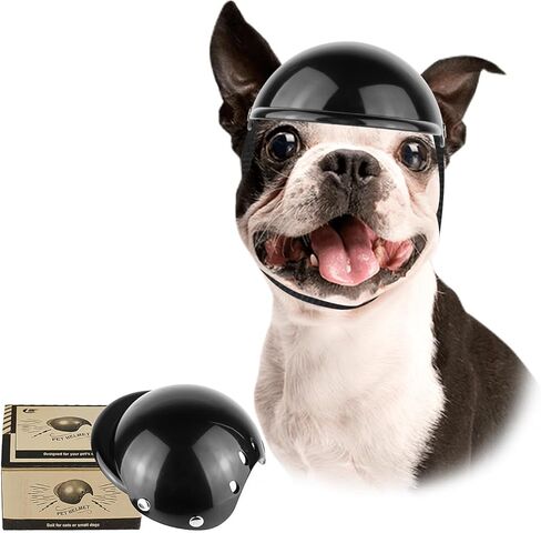 Enjoying Small Dog Helmet, Dog Bike Helmets for Tiny Dogs, XSmall Doggie Motorcycle Helmet Cat Hat with Ear Holes, Adjustable Doggy Cap, Black XS in Kuwait