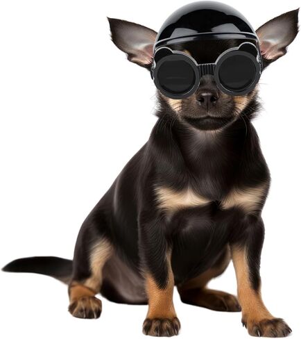 Enjoying Small Dog Helmet, Dog Bike Helmets for Tiny Dogs, XSmall Doggie Motorcycle Helmet Cat Hat with Ear Holes, Adjustable Doggy Cap, Black XS in Kuwait