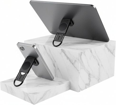 Universal Tablet Ring Holder Black Tablet Stand Foldable Multi Angle Tablets Grip Stand Adhesive Tablets Kickstand Attachment Desk Accessories for More Reader PC Laptop in Saudi Arabia