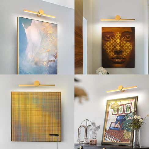 ZitoStory Battery Operated Picture Light for Wall with Remote,Wireless Dimmable Art Lights for Paintings Rechargeable Gallery Light Artwork Lighting for Canvas, Portrait (Gold,15.35'' Inch) in Saudi Arabia