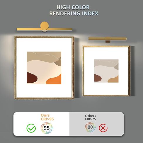 ZitoStory Battery Operated Picture Light for Wall with Remote,Wireless Dimmable Art Lights for Paintings Rechargeable Gallery Light Artwork Lighting for Canvas, Portrait (Gold,15.35'' Inch) in Saudi Arabia