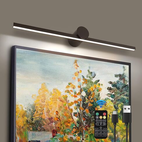 ZitoStory Battery Operated Picture Light for Wall with Remote,Wireless Dimmable Art Lights for Paintings Rechargeable Gallery Light Artwork Lighting for Canvas, Portrait (Gold,15.35'' Inch) in Saudi Arabia