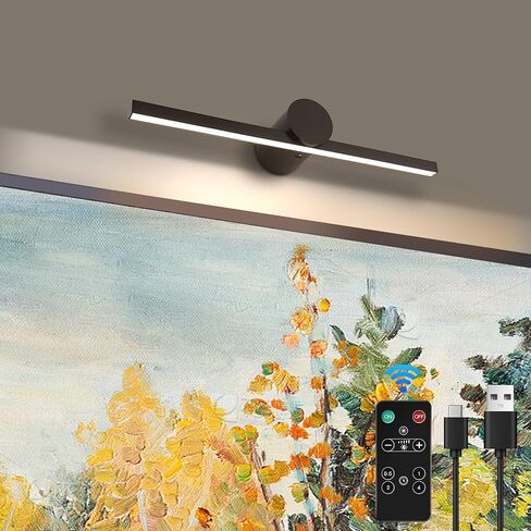 ZitoStory Battery Operated Picture Light for Wall with Remote,Wireless Dimmable Art Lights for Paintings Rechargeable Gallery Light Artwork Lighting for Canvas, Portrait (Gold,15.35'' Inch) in Saudi Arabia