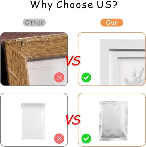 مجموعة أدوات بصمة اليد والقدم للأطفال من XQC - مجموعة تذكارية سريعة الجفاف بدون حبر مع إطار حضانة مخصص، ذكريات حديثي الولادة للفتيات والفتيان - حفل استقبال مثالي للطفل، سجل وهدية عيد الأم الأولى in Kuwait