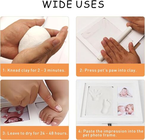 مجموعة أدوات بصمة اليد والقدم للأطفال من XQC - مجموعة تذكارية سريعة الجفاف بدون حبر مع إطار حضانة مخصص، ذكريات حديثي الولادة للفتيات والفتيان - حفل استقبال مثالي للطفل، سجل وهدية عيد الأم الأولى in Kuwait