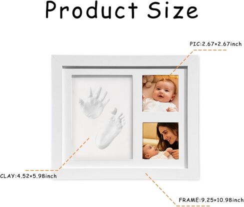 مجموعة أدوات بصمة اليد والقدم للأطفال من XQC - مجموعة تذكارية سريعة الجفاف بدون حبر مع إطار حضانة مخصص، ذكريات حديثي الولادة للفتيات والفتيان - حفل استقبال مثالي للطفل، سجل وهدية عيد الأم الأولى in Kuwait