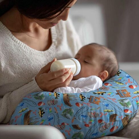 أغطية وسائد رضاعة Gone Fishing للرضاعة وقوارب الصيد وأغطية رضاعة الأطفال القابلة للتمدد للرضاعة الطبيعية والتخييم الصيفي والمغامرة في الهواء الطلق ووسائد ناعمة غطاء منزلق لحديثي الولادة والأولاد والبنات in Kuwait