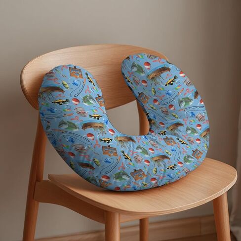 أغطية وسائد رضاعة Gone Fishing للرضاعة وقوارب الصيد وأغطية رضاعة الأطفال القابلة للتمدد للرضاعة الطبيعية والتخييم الصيفي والمغامرة في الهواء الطلق ووسائد ناعمة غطاء منزلق لحديثي الولادة والأولاد والبنات in Kuwait