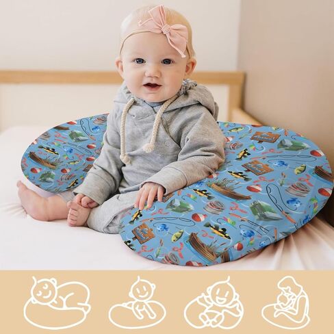 أغطية وسائد رضاعة Gone Fishing للرضاعة وقوارب الصيد وأغطية رضاعة الأطفال القابلة للتمدد للرضاعة الطبيعية والتخييم الصيفي والمغامرة في الهواء الطلق ووسائد ناعمة غطاء منزلق لحديثي الولادة والأولاد والبنات in Kuwait