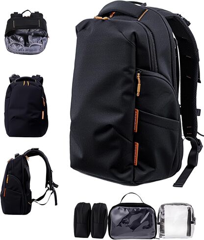 BABELIO Grid Wizard Diaper Bag Backpack - Multi Function Waterproof Diaper Bag, Travel Essentials Baby Bag with 4 Individual Organizers, Insulated Bottle Holders, Baby Shower Gifts, Black in Kuwait