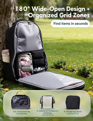 BABELIO Grid Wizard Diaper Bag Backpack - Multi Function Waterproof Diaper Bag, Travel Essentials Baby Bag with 4 Individual Organizers, Insulated Bottle Holders, Baby Shower Gifts, Black in Saudi Arabia