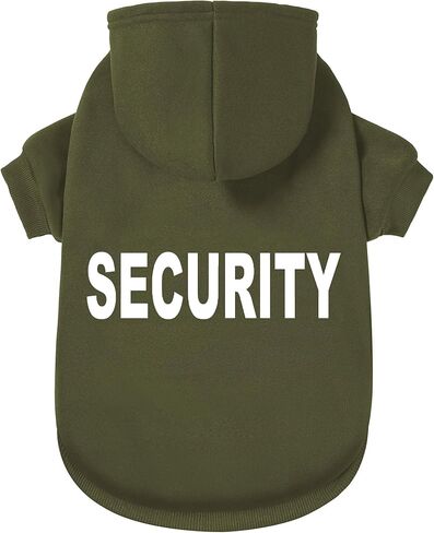 GreeJoy Security Dog Hoodie - سترة ناعمة ودافئة للكلاب مع فتحة للمقود للكلاب والقطط، أسود، صغير in Kuwait