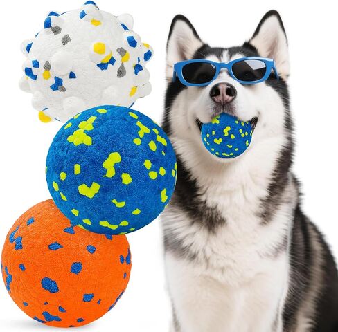 كرات تنس تفاعلية للكلاب من هيبيه، ألعاب للكلاب للمضغ العدواني، ألعاب مضغ قوية للجراء للتسنين، لعبة جلب الكرة المائية مقاس 3 بوصات للسلالات الصغيرة/المتوسطة، عالية الارتداد والعائمة، 3 عبوات in Kuwait