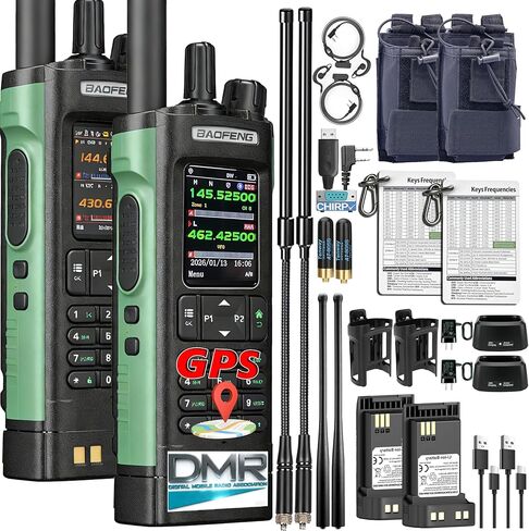 راديو BAOFENG DM-32UV 10W DMR مع GPS NOAA للمشي لمسافات طويلة والتخييم متعدد الموجات المحمولة راديو نسخة تردد نوع C بطاقات اتصالات 2 اتجاه راديو طويل المدى لاسلكي تخاطب الأشعة فوق البنفسجية ثنائي النطاق الرقمي التناظري هام راديو in Kuwait