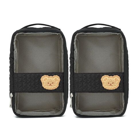 Diaper Bag Organizer Pouches - 2 Pack, small diaper bag Mini Purse, Travel Baby Bag for boys & Girls, Black in Kuwait