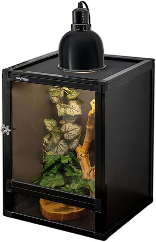 Jumping Spider Enclosure, Toxirium 8" x 8" x 12" Small Reptile Cage Hatching Habitat, Screen & Acrylic Doors, Ventilated Terrarium for Lizards, Snakes, Frogs, Easy Assembly, Two Doors in Saudi Arabia