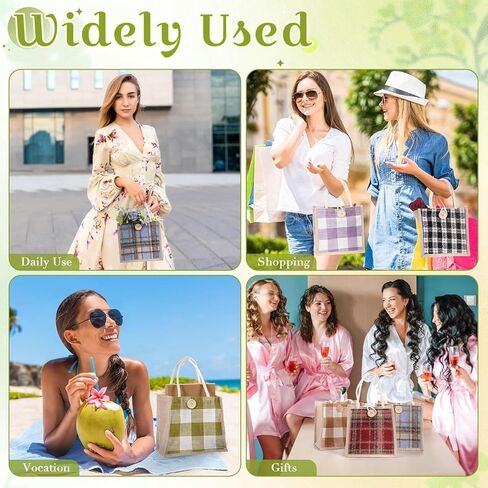 حقائب يد نسائية قابلة لإعادة الاستخدام، مطبوعة على شكل فراشة مطرزة، كتف واحد، سعة كبيرة، حقائب غداء من الخيش in Saudi Arabia