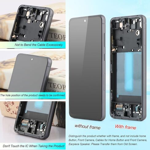 Screen for Samsung Galaxy S21 FE 5G LCD Display Replacement for Samsung Galaxy S21 FE 5G SM-G990U SM-G990W SM-G990B SM-G990E Incell Touch Screen Digitizer Assembly(Black with Frame) in Kuwait