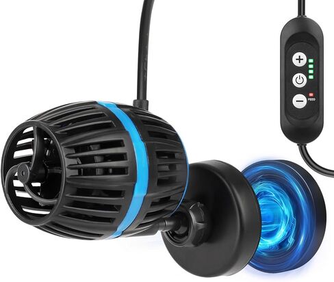 AQQA Magnetic Wave Maker for Aquarium - DC 12V Circulation Pump with External Controller, 4-Speed Adjustable Flow & Feeding Mode, Submersible Powerhead for Freshwater Saltwater Tanks (8W 950GPH) in Saudi Arabia