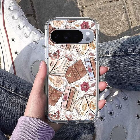 حافظة لهاتف Google Pixel 10/10 Pro بتصميم جمالي، نمط كتاب بني على شكل فراشة عتيقة، غطاء هاتف ممتص للصدمات ناعم وشفاف، 6.3 بوصة (فراشة، P10) in Saudi Arabia