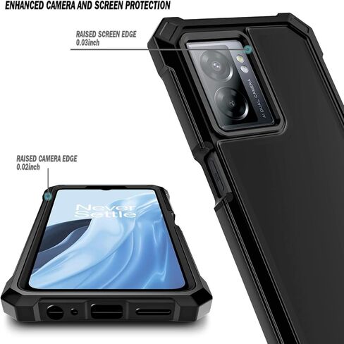 NZND Compatible with OnePlus Nord N300 5G Case with [Built-in Screen Protector], Full-Body Protective Shockproof Rugged Bumper Cover, Impact Resist Phone Case (Black) in Kuwait