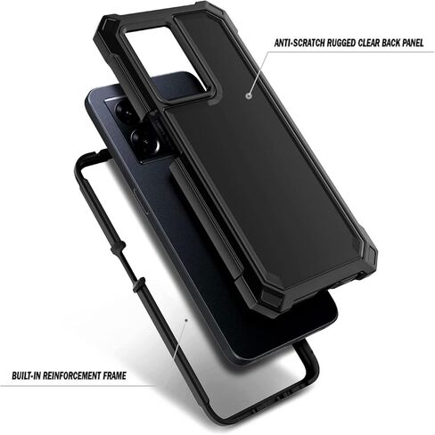 NZND Compatible with OnePlus Nord N300 5G Case with [Built-in Screen Protector], Full-Body Protective Shockproof Rugged Bumper Cover, Impact Resist Phone Case (Black) in Kuwait