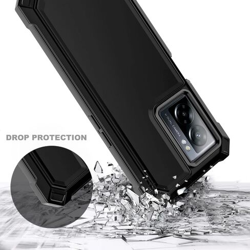 NZND Compatible with OnePlus Nord N300 5G Case with [Built-in Screen Protector], Full-Body Protective Shockproof Rugged Bumper Cover, Impact Resist Phone Case (Black) in Kuwait