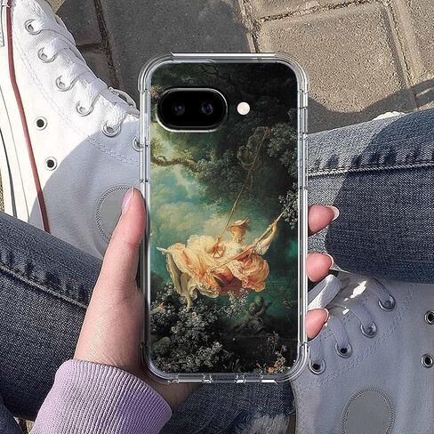 حافظة لهاتف Google Pixel 9a بتصميم فني كلاسيكي من عصر النهضة، نمط الروكوكو الجمالي العتيق، غطاء هاتف ممتص للصدمات ناعم وشفاف، 6.3 بوصات (عصر النهضة، P9a) in Saudi Arabia