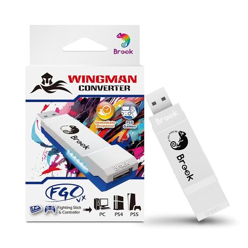 محول وحدة التحكم Brook Wingman FGC VX Arcade لأجهزة PS5/PS4/PC - يدعم أكثر من 150 وحدة تحكم سلكية، محول منخفض الكمون لعصي Arcade ومنصات القتال، متوافق مع جميع ألعاب PS5/PS4 in Saudi Arabia