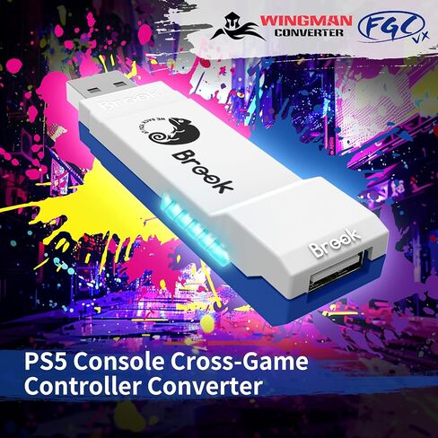 محول وحدة التحكم Brook Wingman FGC VX Arcade لأجهزة PS5/PS4/PC - يدعم أكثر من 150 وحدة تحكم سلكية، محول منخفض الكمون لعصي Arcade ومنصات القتال، متوافق مع جميع ألعاب PS5/PS4 in Saudi Arabia