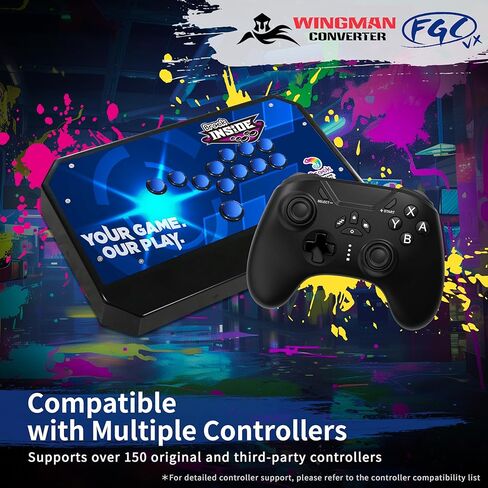 محول وحدة التحكم Brook Wingman FGC VX Arcade لأجهزة PS5/PS4/PC - يدعم أكثر من 150 وحدة تحكم سلكية، محول منخفض الكمون لعصي Arcade ومنصات القتال، متوافق مع جميع ألعاب PS5/PS4 in Saudi Arabia