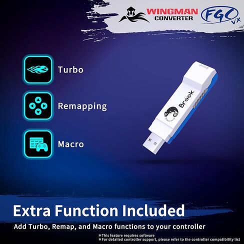 محول وحدة التحكم Brook Wingman FGC VX Arcade لأجهزة PS5/PS4/PC - يدعم أكثر من 150 وحدة تحكم سلكية، محول منخفض الكمون لعصي Arcade ومنصات القتال، متوافق مع جميع ألعاب PS5/PS4 in Saudi Arabia