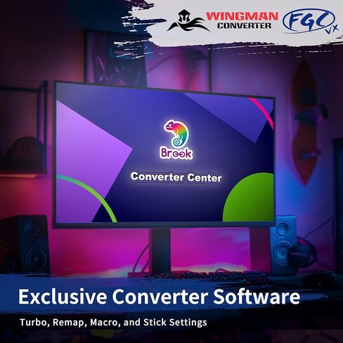 محول وحدة التحكم Brook Wingman FGC VX Arcade لأجهزة PS5/PS4/PC - يدعم أكثر من 150 وحدة تحكم سلكية، محول منخفض الكمون لعصي Arcade ومنصات القتال، متوافق مع جميع ألعاب PS5/PS4 in Saudi Arabia