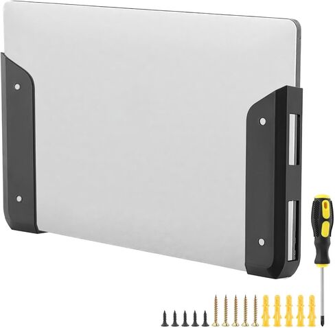 Under Desk Laptop Mount, Metal Under Desk Device Holder with Adhesive & Screws in,Anti-Scratch Pads for Devices Up to 1.3" Thick Laptop, Keyboard in Kuwait