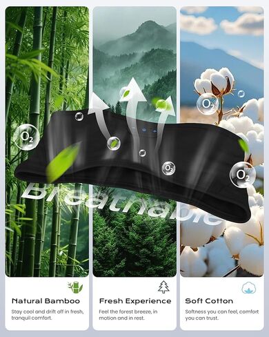 سماعات رأس من MUSICOZY Sleep من القطن الخيزران، سماعات بلوتوث لاسلكية 5.4 للنوم على الجانب، عصابة رأس للنوم للرجال والنساء، هدية مثالية للسفر والتمرين واليوجا (أسود نبيل) in Kuwait