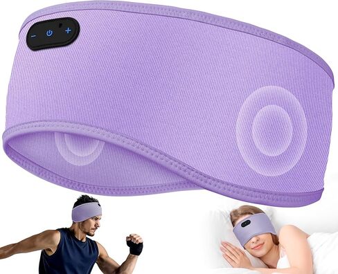 MUSICOZY Sleep Headphones Bamboo Cotton Headband, Wireless Bluetooth 5.4 Headphones for Sleeping Side Sleepers, Sleeping Headband for Men & Women, Ideal Gift for Travel, Workout, Yoga(Noble Black) in Saudi Arabia